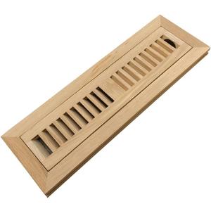 Homewell Oak Floor Register, Flush Mount, 2x12 Inch with Damper, Unfinished