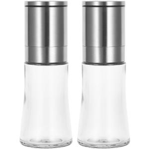 2pcs Manual Stainless Steel Pepper Grinder and Salt Shaker Adjustable Spice Mill Refillable Handheld Seasoning Dispenser for Outdoor Cooking and Kitchen Use