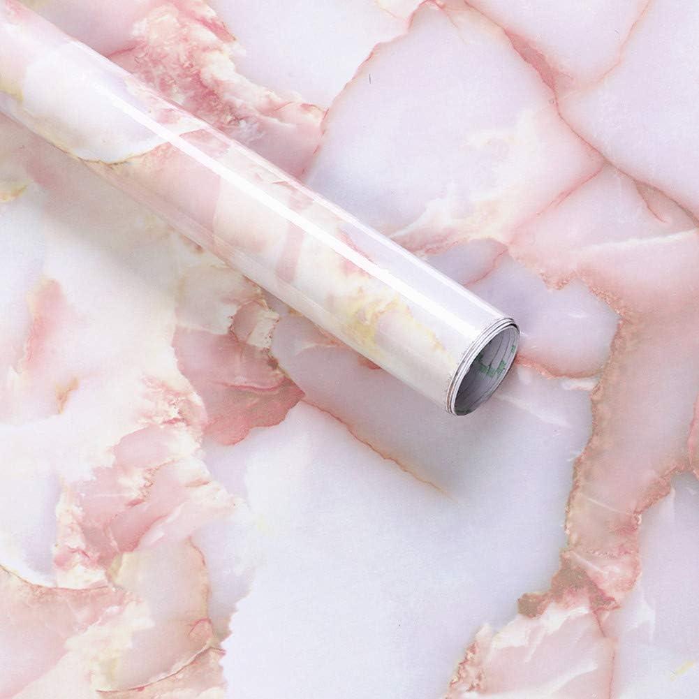 Amhao Amber Pink Granite Look Marble Effect Counter Top Film Vinyl Self Adhesive Peel Stick Wallpaper 15.7inch by 79inch