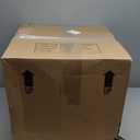 Globe Electric 67224 70" Floor Lamp, Matte Black Finish, White Fabric Shade, Modern Tapered Frame, E26 Base, Contemporary Living Room and Bedroom Lighting