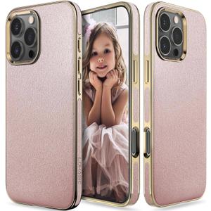 LOHASIC for iPhone 16 Pro Case Leather, Slim Luxury Vintage Stylish Lovely Cute Soft Back Cover Protective Phone Cases for Girls Women 6.3 inch 2024, Rose Gold (for iPhone 16 Pro 6.3")