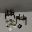 2 Pack Matte Black Door Handles Privacy Door Levers, Heavy Duty Bed and Bath Door Locks Interior Door Knobs, Reversible Keyless Flat Levers with Square Rosette