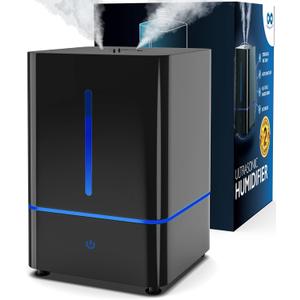 Everlasting Comfort Humidifiers for Bedroom (4L)  Quiet Cool Mist Small Humidifier for Large Room with Oil Diffuser, 40-Hour Runtime, Easy to Clean, Auto Shut-Off, Ideal for Baby Nursery & Plants (Black)