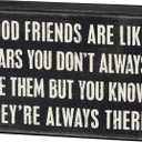 Primitives by Kathy 17423 Box Sign, Good Friends, Wood, 6" x 4"