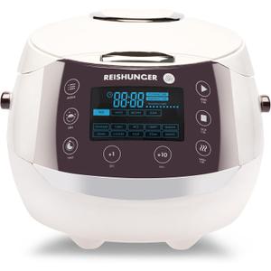 Reishunger Digital Rice Cooker and Steamer, White, Timer - 8 Cups - Premium Inner Pot, Multi Cooker with 12 Programs & 7-Phase Technology for Brown Rice, Soups, Grains, Oatmeal & more - 1-8 People Reishunger Digital Rice Cooker and Steamer, White, Timer - 8 Cups - Premium Inner Pot, Multi Cooker with 12 Programs & 7-Phase Technology for Brown Rice, Soups, Grains, Oatmeal & more - 1-8 People