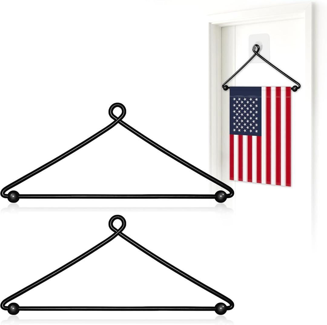 HOOSUN Garden Flag Hanger Holder for Outside,12 x 18 Garden Flag Hanger Stand for Wall Door Decorative Flags,Premium Wall Hanging Banner Hangers for Front Door Windows Halloween Decorations(2 Pack)