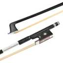LIEKE Carbon Fiber Violin Bow 3/4 size lightweight Fiddle Bow (3/4 size, Black)