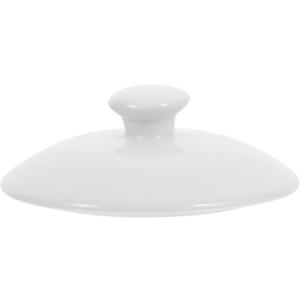 Hemoton 4-Inch Ceramic Pot Lid Replacement, White Casserole Lid for Soup Bowl, Stew Pot, Heat-Resistant Cover for Microwave and Dishwasher Use, Ideal for Home Cooking and Restaurant Application