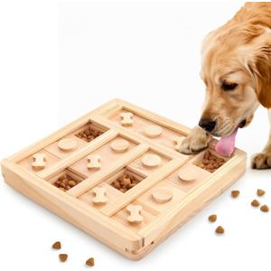 LOOBANI Dog Puzzle Toys Wooden - Interactive Toys for Boredom, IQ Training and Mental Brain Stimulation, Treat Dispensing and Entertainment Toys/Food Slow Feeder for Small to Large Dogs