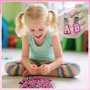 Ibuclein 30pcs Pink Letter Keychain, A-Z Charms Aesthetic Bulk Keychain Bag Charm Backpack Charms Pink Purse Accessories for Handbags, Cute Car Key Ring PVC Pendant Key Chains for Party Favors gifts
