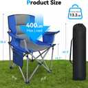 Oversized Camping Chairs for Adults, Folding Chairs for Outside Heavy Duty - 400lbs Support with Cup Holder, Cooler Bag and Side Pocket, Portable for Lawn, Outdoor Sports