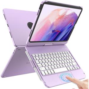 TQQ Touch for iPad (A16) 11th Generation Case with Keyboard (11", 2025) & 10th Gen (10.9", 2022) - 360 Rotatable, Thin & Light, Multi-Touch Trackpad for iPad (A16) 11th/10th Gen (Light Purple)