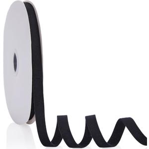 Black 3/8 inch Velvet Ribbon, Double Faced Continuous 20 Yards Velvet Ribbon Use for Christmas Tree Ornaments,Gift Wrapping,Bow Making,Wreath Decoration,Wedding Boutonnieres,Handmade Crafts