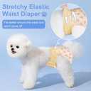 Ambreview Dog Diapers Female, Disposable Diapers for Female Dog with Stretchy Waist, Pull Up Puppy Wraps for Doggie in Heat Period Super Absorbent Leak-Proof Doggy Diaper for Dogs 30PCS (S)