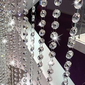 33ft Acrylic Crystal Beads Garland 14mm Chandelier Gem Beads Chain Hanging Crystals Beads Strings for Wedding Party Manzanita Centerpiece Christmas Tree