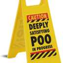 Boxer Gifts Satisfying Poo in Progress Bathroom Warning Sign  Funny Birthday Gifts for Husband or Dad  Prank White Elephant Gift for Men