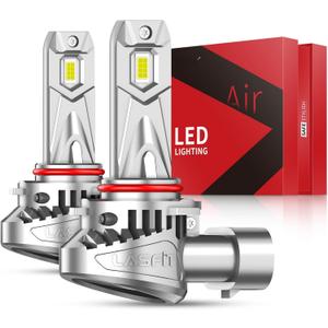 LASFIT BEAM 9005 Bulbs, 30000lm 800% Brightness 2025 Upgrade Super Bright 6000K Cool White HB3 Fog Light Bulbs, Real 1:1 Mini Size with Cooling Fan, Plug and Play Non-Polarity, Pack of 2