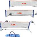 Portable Badminton Volleyball Tennis Net Set Multi-Purpose Sports Equipment with Poles Stand and Carry Bag for Kids Adult Outdoor Exercise