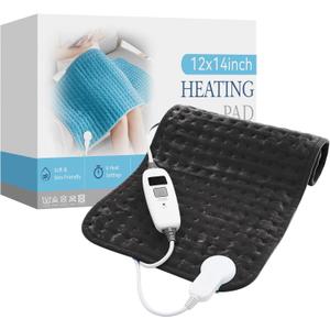 HYLEORY Heating Pad for Back,Neck,Cramps Pain Relief - 6 Heat Settings,Auto Shut Off,Moist Heat Options for Electric Heating Pad,Machine Washable,Gifts for Women,Sage Green,12" x 24"