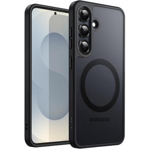 JETech Magnetic Case for Samsung Galaxy S25 Plus 5G, Compatible with MagSafe, Translucent Matte Back Shockproof Phone Cover (Black)