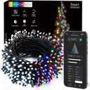 BrizLabs Smart Christmas String Lights, 115ft 300 LED Cool White & Multicolor Color Changing Christmas Lights with App & Voice Control, Dimmable Music Sync Xmas Tree Light for Indoor Outdoor Decor