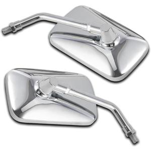 Dreamizer 10MM Chrome Motorcycle Mirror Universal Rectangle Motorcycle Rear View Mirrors Compatible for Shadow Magna 750 Spirit 1100 Vulcan VN 500 800 1500 1600 SV650S Scooter Street Bike