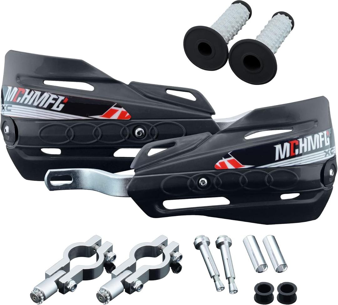 Dirt Bike Hand Guards with Grips - Universal Motorcycle Handguards for Pit Bikes ATV Motocross Enduro (Black)