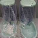 Automatic Dog Cat Feeder and Water Dispenser Gravity Food Feeder and Waterer Set with Pet Food Bowl for Small Medium Dog Puppy Kitten, Large Capacity 1 Gallon x 2 (Green)