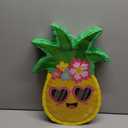 Threan Small Pineapple Piata Summer Fruit Piata with Blindfold Bat for Hawaiian Tropical Luau Party Supplies Pineapple Themed Birthday Decorations, 16.5 x 11.2 x 3.1 Inch