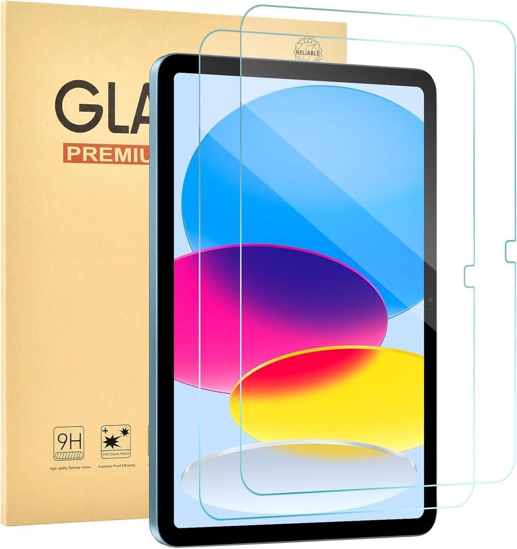 2 Pack Screen Protector for iPad 11th A16 2025 [11 Inch],iPad 10th Generation [10.9 inch] 2022,9H Hardness Tempered Glass Film for iPad 11/10th,Case Friendly,Touch Sensitive,Anti-ScratchClear (HD)
