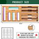 9 In 1 Storage Bag Organizer And Plastic Wrap Dispenser With Cutter, Bamboo Foil and Plastic Wrap Organizer