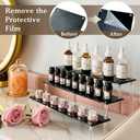 Acrylic Riser Black Acrylic Shelf Riser 3 Tier Perfume Organizer Cologne Display Stand Large Cupcake Stand Shelf for Funko POP Desserts Holder Collection Cosmetic Products Tabletop Use 12"X8"X6"