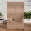 Privacy Screen Outdoor Freestanding Fence Panel with 6 Panel, 72" H47" W HDPE Decorative Screen Panel with Stand, Air Conditioner Fence, Privacy Panels for Patio, Balcony, Garden, Backyard