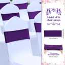 Tegeme 20 Pcs Spandex Chair Sashes Covers Without Buckle Elastic Chair Bands Sashes Ties for Wedding Party Events Ceremony Birthday Decorations(Purple)