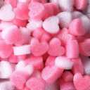 Pushglossy 1000pcs Valentine Gift Box Filler Shreds Mini Heart Shaped Foam Beads Basket Filler for Crafts DIY Packaging Birthday Gift Wrapping Decoration Supplies, Pink White