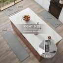 Kitchen Mat Kitchen Rugs Sets of 2 PCS Non Slip Washable, Linen-Like 0.3" Thick Cushioned Absorbent Kitchen Mats for Floor, Mild Anti-Fatigue Sink Laundry Standing Mat, Gray 17"x30"+17"x59"
