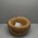 Bamboo Large Pendant Light Fixture 17.8 inch One-Light Adjustable Rustic Basket Handmade Woven Pendant Lighting for Kitchen Island Farmhouse Dining Room Living Room (Natural)