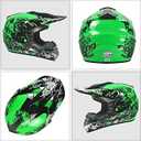 SPARK Dirt Bike Helmets Kids Motorcycle Helmet Youth ATV Motocross Full Face Men Women OffRoad Mountain Bike Helmet Adult with(Gloves Goggles Mask) DOT Approved 4Pcs Set (Green, Medium)