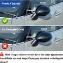 Mirror Cover for MINI Cooper R55 R56 R57 R58 R59 R60 R61 2007-2016 Manual Folding Mirrors Side Mirror Caps(Glossy Black)