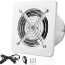 4'' Wall-Mounted Exhaust Fan, Small Bathroom Metal Iron Ventilation Fan, IPX4 118CFM Window Extractor Fan with Anti-backflow Check for Toilet, Office, Garage, Attic (White)