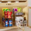 Delamu 2-Tier Under Sink Organizers and Storage, Multi-Purpose Stackable Bathroom Cabinet organizers, Pull Out Kitchen Pantry Organization and Storage with Dividers(2 Pack, Clear)