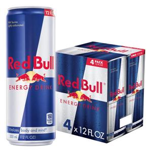 Red Bull Energy Drink with 114mg Caffeine plus Taurine & B Vitamins, 12 Fl Oz, Pack of 4 Cans BBD: 09/06/27