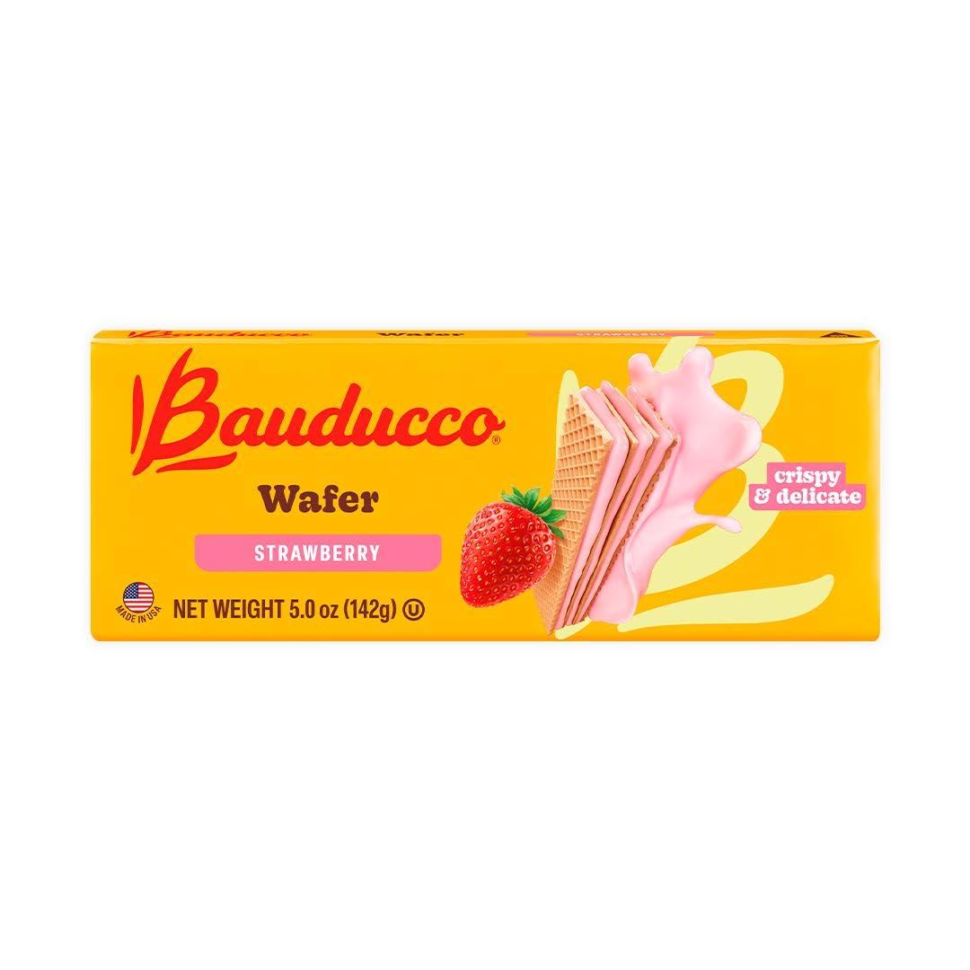 Bauducco Strawberry Wafers - Crispy Wafer Cookies With 3 Delicious, Indulgent, Decadent Layers of Strawberry Flavored Cream - Delicious Sweet Snack or Desert - 5.0 oz (Pack of 1) (EXP 04/29/26)