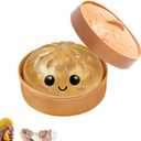 Dumpling Squishy, Squishy Dumpling Toy, Mystery Dumplings Squishies, Soft Squeeze Decompression Dough for Adults (Glitter Gold)