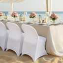 30 PCS White Spandex Folding Chair Covers, Upgraded Universal Fitted Chair Slipcovers Protector for Wedding, Banquet, Party, Holidays, Celebration, Decoration