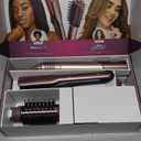 Shark FlexFusion Hair Straightener & Powerful Hair Dryer with Fusion Hair Brush, Ceramic Air Styler with Auto-Wrap Curlers & Concentrator, Ceramic Plates, Cosmic Blush HD641S