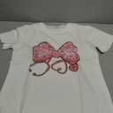 Valentines Nurse Shirt for Women-Valentines Day Bow Short Sleeves Funny Nursing School Tee Tops, Medium