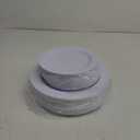 100PCS White Plastic Plates Set, 50 10.25 inch Dinner Plate and 50 7.5 inch Dessert Plates, Premium Disposable Plates for Party, Wedding
