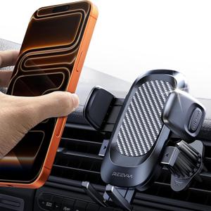 REEVAA Military Grade Car Vent Phone Mount [Metal Hook, Ultra Stable], Universal Cell Phone Air Vent Holder, Car Accessories Compatible with iPhone 17 Air Pro Max 16 15 Samsung Ultra S24 S25