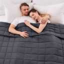 yescool Weighted Blanket for Adults (25 lbs, 88 x 104, Grey) Cooling Heavy Blanket for Sleeping Perfect for 240-260 lbs, King Size Breathable Blanket with Premium Glass Bead